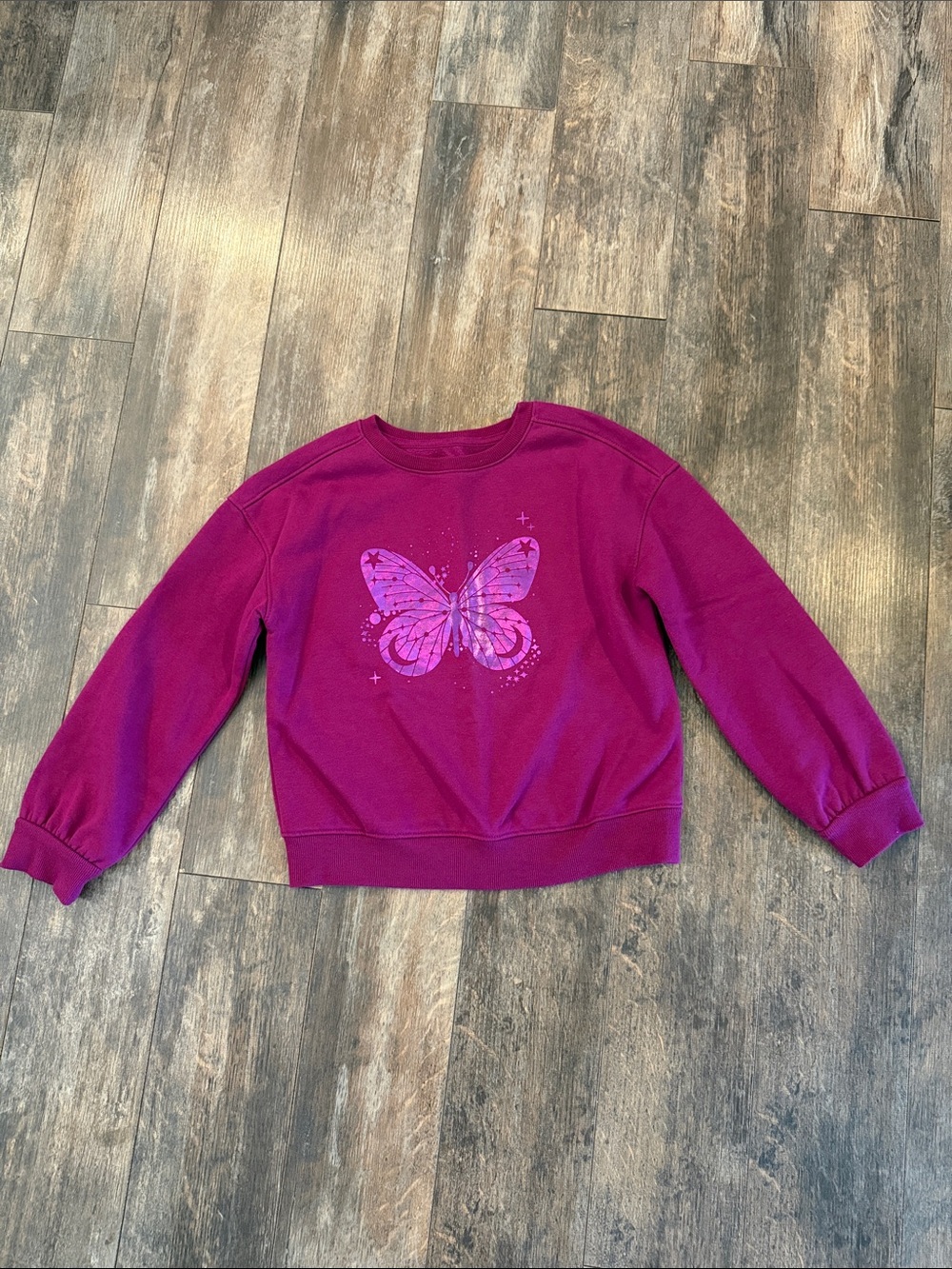 Cat & Jack Magenta Butterfly Crewneck Sweatshirt